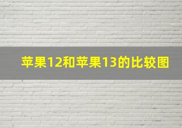 苹果12和苹果13的比较图