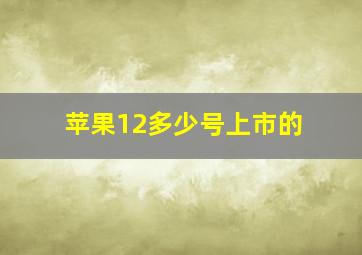 苹果12多少号上市的