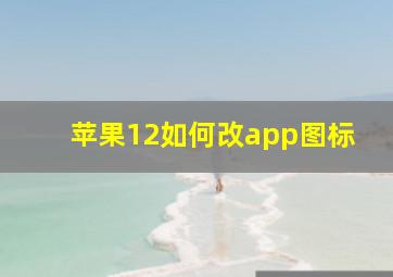 苹果12如何改app图标