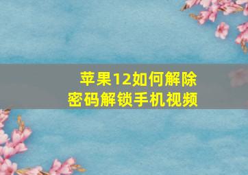 苹果12如何解除密码解锁手机视频