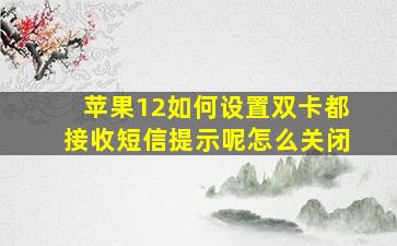 苹果12如何设置双卡都接收短信提示呢怎么关闭