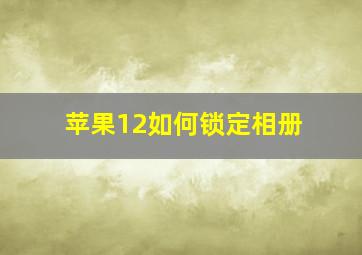 苹果12如何锁定相册