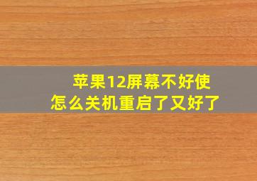 苹果12屏幕不好使怎么关机重启了又好了