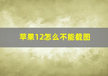 苹果12怎么不能截图