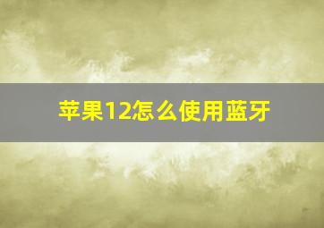 苹果12怎么使用蓝牙