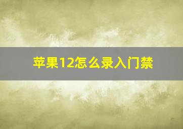 苹果12怎么录入门禁