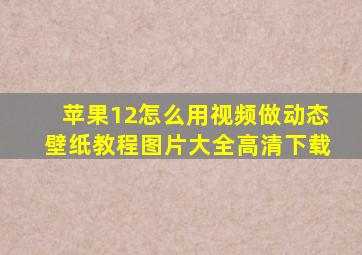 苹果12怎么用视频做动态壁纸教程图片大全高清下载