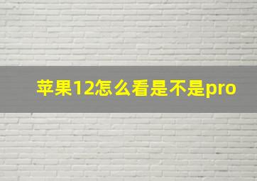 苹果12怎么看是不是pro