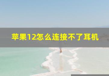 苹果12怎么连接不了耳机