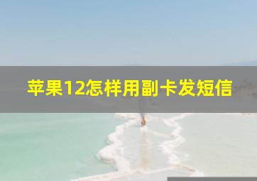 苹果12怎样用副卡发短信