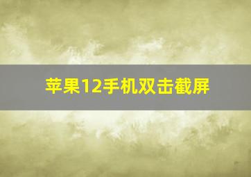 苹果12手机双击截屏