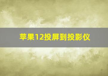 苹果12投屏到投影仪