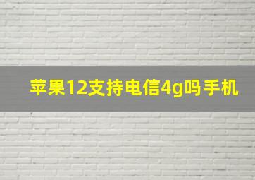 苹果12支持电信4g吗手机