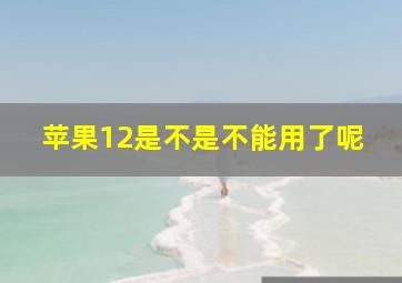 苹果12是不是不能用了呢