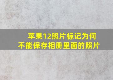 苹果12照片标记为何不能保存相册里面的照片