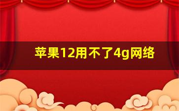 苹果12用不了4g网络