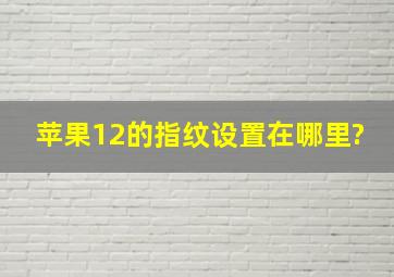 苹果12的指纹设置在哪里?