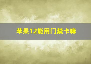 苹果12能用门禁卡嘛