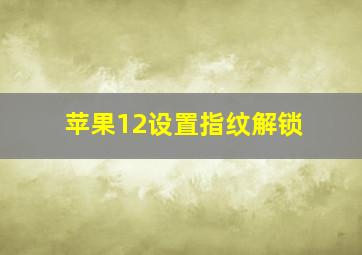 苹果12设置指纹解锁