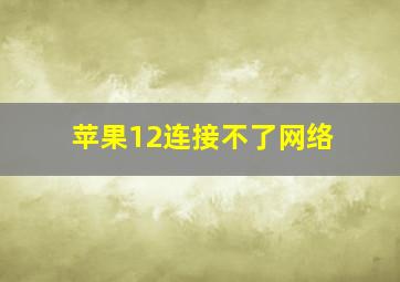 苹果12连接不了网络