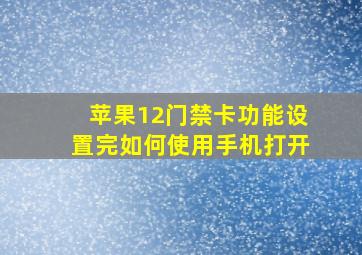 苹果12门禁卡功能设置完如何使用手机打开