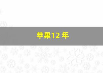 苹果12 年