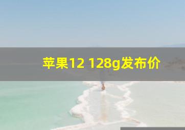 苹果12 128g发布价