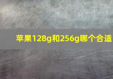 苹果128g和256g哪个合适