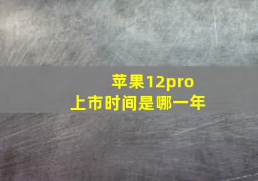 苹果12pro上市时间是哪一年