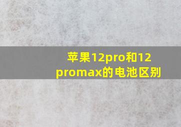 苹果12pro和12promax的电池区别