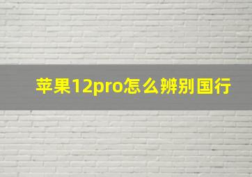 苹果12pro怎么辨别国行