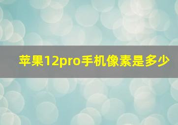 苹果12pro手机像素是多少