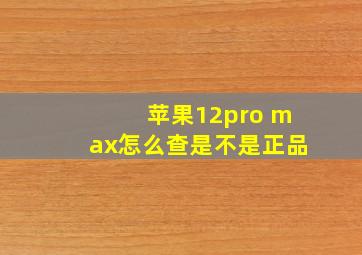 苹果12pro max怎么查是不是正品