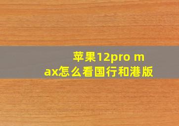 苹果12pro max怎么看国行和港版