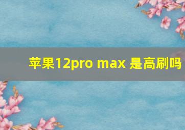 苹果12pro max 是高刷吗