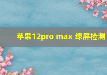 苹果12pro max 绿屏检测