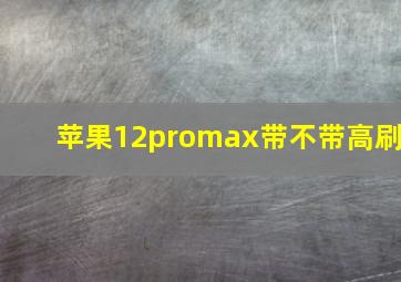 苹果12promax带不带高刷