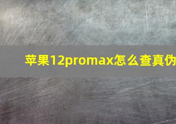 苹果12promax怎么查真伪