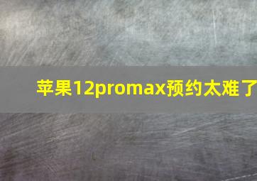 苹果12promax预约太难了