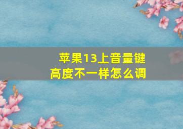 苹果13上音量键高度不一样怎么调