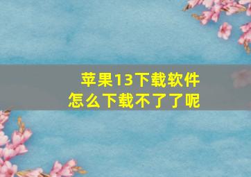 苹果13下载软件怎么下载不了了呢