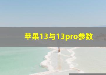 苹果13与13pro参数