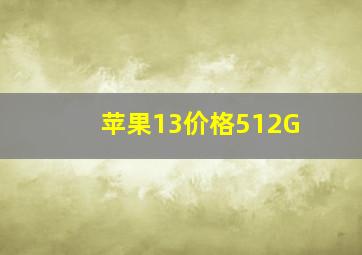 苹果13价格512G