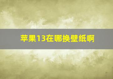 苹果13在哪换壁纸啊