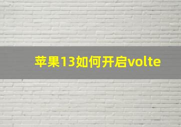 苹果13如何开启volte