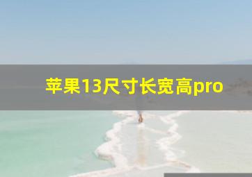 苹果13尺寸长宽高pro