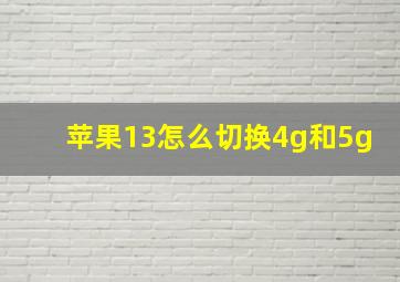 苹果13怎么切换4g和5g