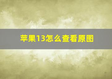 苹果13怎么查看原图