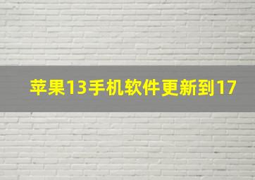 苹果13手机软件更新到17