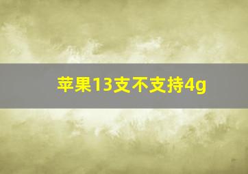 苹果13支不支持4g